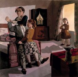 Reproduction peinte à l'huile The Family Paula Rego 1988 - finition musée artisanale en relief sur toile
