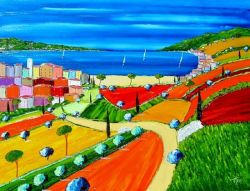 Peinture sur toile de The French Riviera 2 reproduction peinte à la main