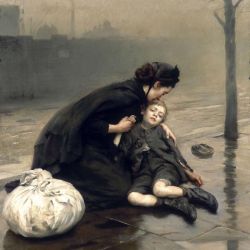 Thomas Benjamin Kennington Homeless 1890 reproduction peinte à la main