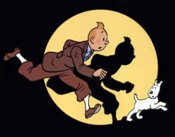 Peinture sur toile de Tintin reproduction peinte à la main
