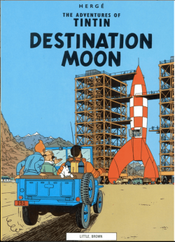 Peinture sur toile de Tintin Destination Moon reproduction peinte à la main