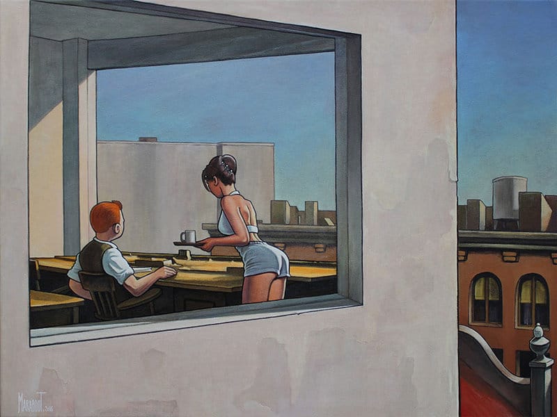 Tintin Hopper Office Corner Par Xavier Marabout
