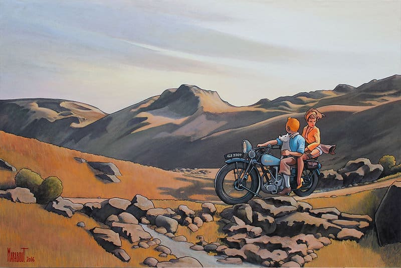Tintin Hopper On The Motorcycle Par Xavier Marabout