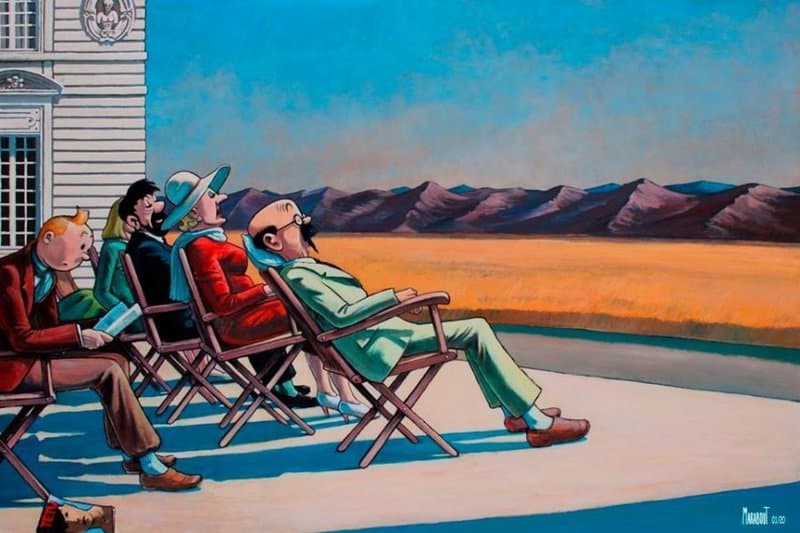 Tintin Hopper People In The Sun Par Xavier Marabout