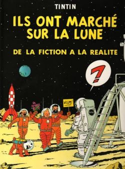 Peinture sur toile de Tintin Ils Ont Marches Sur La Lune reproduction peinte à la main
