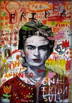 Peinture sur toile de Troy Henriksen Portrait Frida Khalo reproduction peinte à la main
