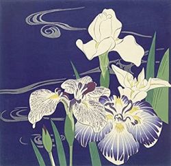 Tsukioka Kogyo Irises reproduction peinte à la main