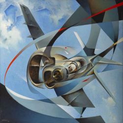 Peinture sur toile de Tullio Crali Monoplane reproduction peinte à la main