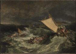 Peinture sur toile de Turner, Le naufrage reproduction peinte à la main