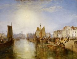 Peinture sur toile de Turner, Le port de Dieppe reproduction peinte à la main