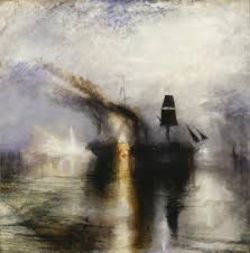 Peinture sur toile de Turner, Paix - Enterrement en mer reproduction peinte à la main