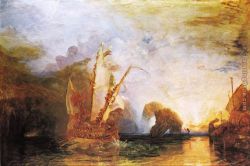 Peinture sur toile de Turner, Ulysse se moquant de Polyphème reproduction peinte à la main