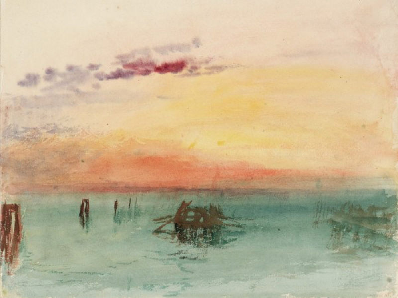 Turner, Venise - Vue du lagon au coucher du soleil, 1840