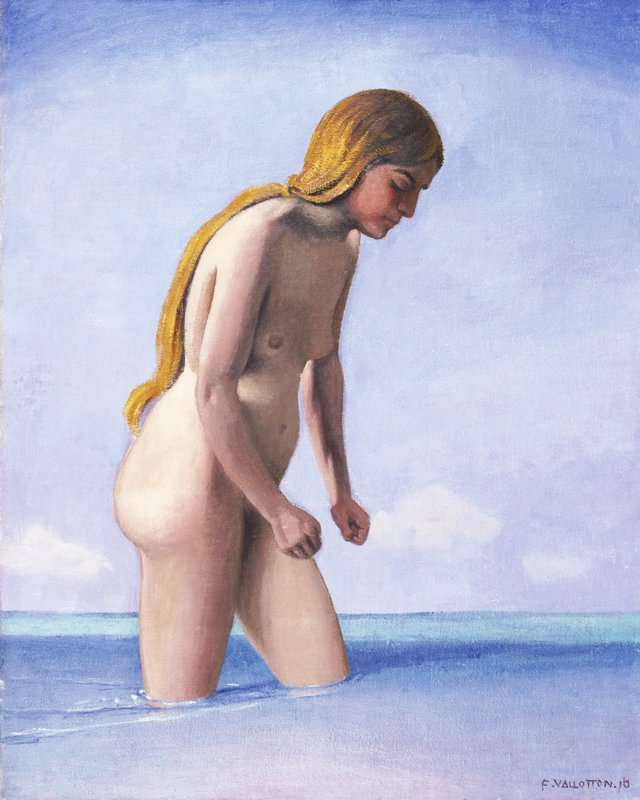 Vallotton Felix Blonde Bather Walking In The Water
