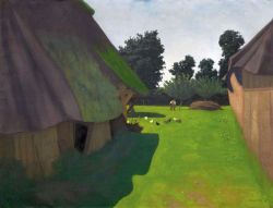 Vallotton Felix Cour De Ferme 1910 reproduction peinte à la main