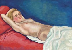 Vallotton Felix Femme Nue Couchee Sur Un Canape Rouge 1923 reproduction peinte à la main
