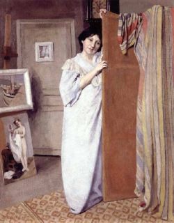 Vallotton Felix Gabrielle Vallotton In The Studio 1892 reproduction peinte à la main