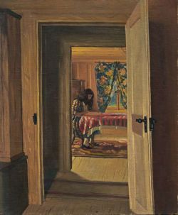 Vallotton Felix Interieur Jeune Fille Ecrivant 1905 reproduction peinte à la main