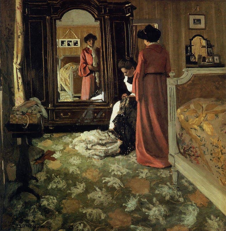 Vallotton Felix Interior Bedroom With Two Figures 1903-04