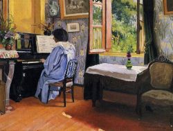 Vallotton Felix Lady At The Piano 1904 reproduction peinte à la main