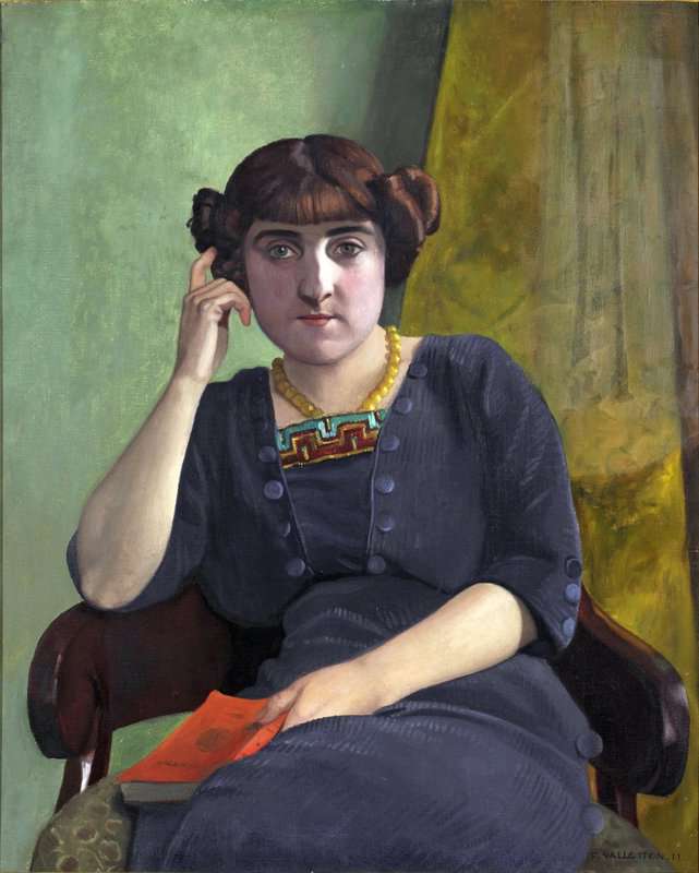 Vallotton Felix Portrait Of Young Woman In A Velour Dress
