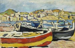 Peinture sur toile de Valtat Louis Barques A Banyuls Ca. 1927 reproduction peinte à la main
