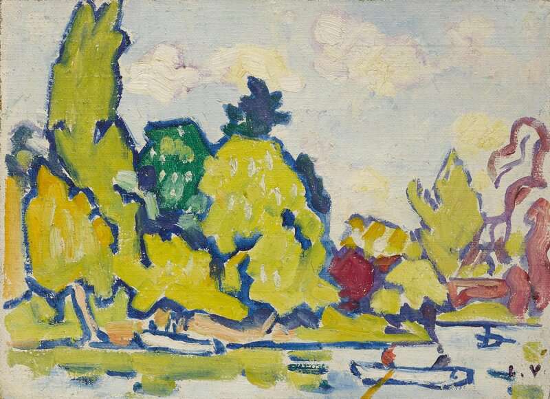 Valtat Louis Barques Au Bois De Boulogne Arbres Jaunes 1934