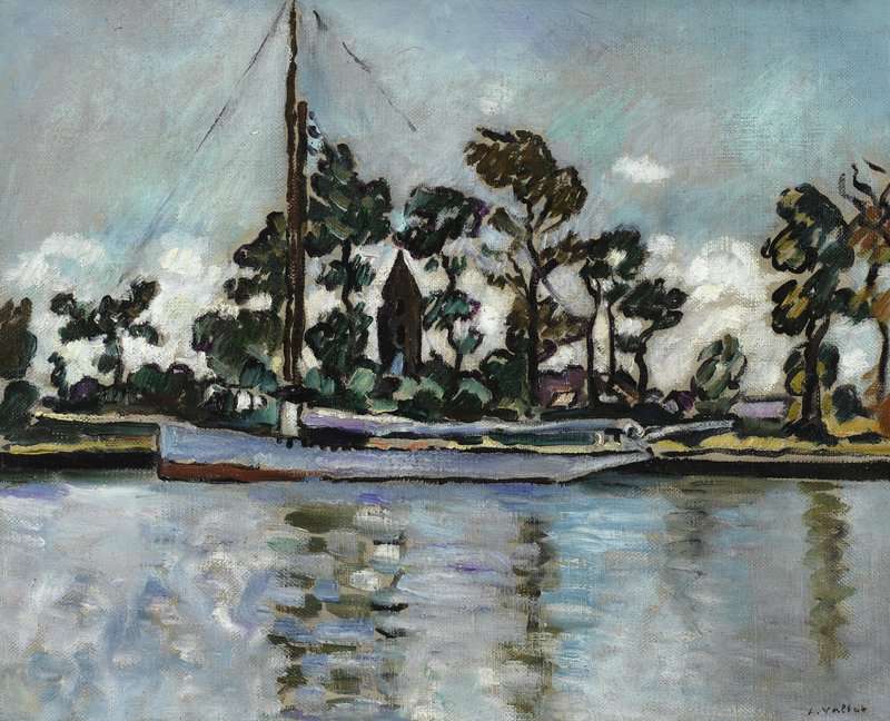 Valtat Louis Bateau Sur Le Canal Ouistreham Ca. 1930