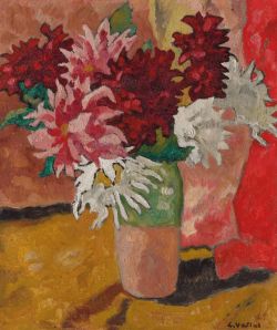 Peinture sur toile de Valtat Louis Bouquet De Dahlias Ca. 1940 reproduction peinte à la main