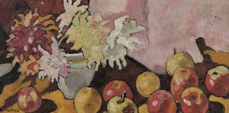 Valtat Louis Bouquet De Dahlias Et Pommes Ca. 1940