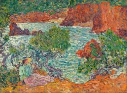 Peinture sur toile de Valtat Louis Femme Sur Les Rochers Rouges Agay Ca. 1900 reproduction peinte à la main