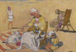 Peinture sur toile de Valtat Louis La Couture Sur La Plage Ca. 1915 reproduction peinte à la main