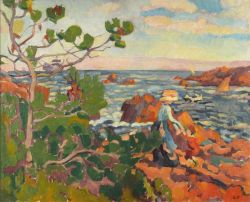Peinture sur toile de Valtat Louis La Mere Et L Enfant Au Costume Rouge 1911 reproduction peinte à la main