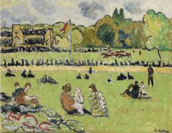 Peinture sur toile de Valtat Louis Les Courses A Auteuil 1919 reproduction peinte à la main
