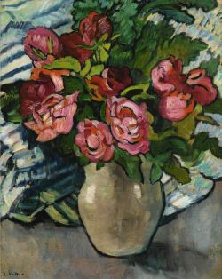 Peinture sur toile de Valtat Louis Pivoines Au Vase Beige Ca. 1918 reproduction peinte à la main