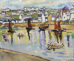 Peinture sur toile de Valtat Louis Port Breton Ca. 1924 reproduction peinte à la main