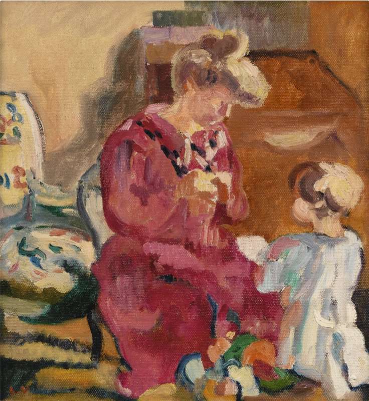 Valtat Louis Suzanne Et Jean Enfant Ca. 1910