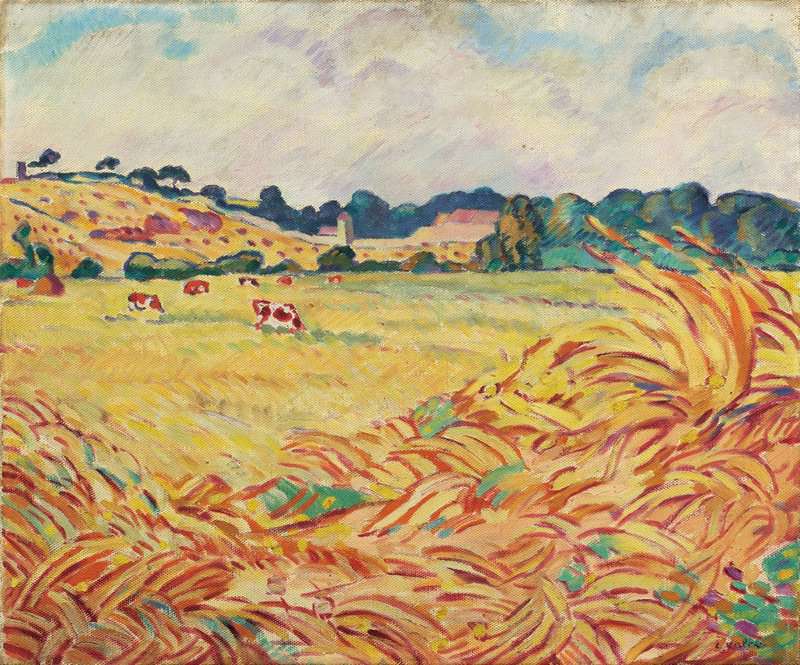 Valtat Louis Vaches Dans Un Champ En Normandie Ca. 1922