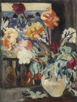 Peinture sur toile de Valtat Louis Vase De Pivoines Devant Une Fenetre Ca. 1916 reproduction peinte à la main