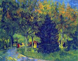 Peinture sur toile de Van Gogh, Allée dans le parc reproduction peinte à la main