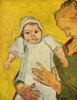 Peinture sur toile de Van Gogh, Augustine Roulin avec son enfant reproduction peinte à la main