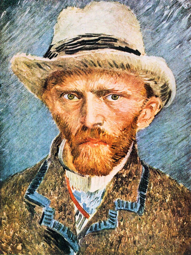 Van Gogh, Autoportrait avec chapeau de feutre