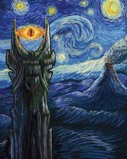 Van Gogh Baggins Scary Night reproduction peinte à la main