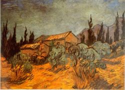 Peinture sur toile de Van Gogh, Baraques en bois reproduction peinte à la main