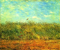 Peinture sur toile de Van Gogh, Champ de blé avec une allouette reproduction peinte à la main
