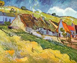 Peinture sur toile de Van Gogh, Huttes à Auvers reproduction peinte à la main