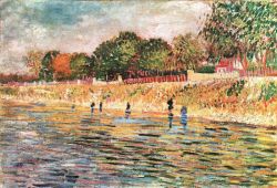 Peinture sur toile de Van Gogh, Les berges reproduction peinte à la main