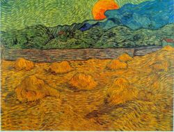 Peinture sur toile de Van Gogh, Lune montante reproduction peinte à la main