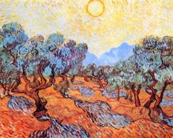 Peinture sur toile de Van Gogh, Oliveraie reproduction peinte à la main