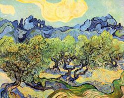 Peinture sur toile de Van Gogh, Paysage avec des oliviers reproduction peinte à la main